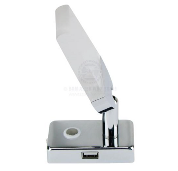 RELAXN LED - BLADE READING LIGHT - DIMMABLE - USB CHARGER (CHROME BASE)
