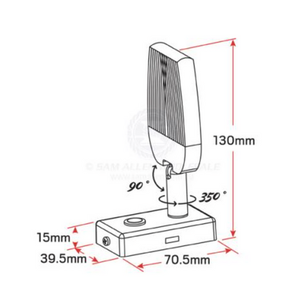 RELAXN LED - BLADE READING LIGHT - DIMMABLE - USB CHARGER (CHROME BASE)