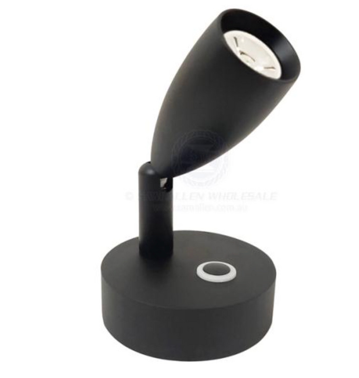 RELAXN LED - BULLET READING LIGHT - DIMMABLE - USB CHARGER (BLACK)