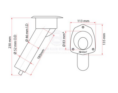 RELAXN MAKO SERIES ROD/CUP HOLDER - POLYPROPYLENE