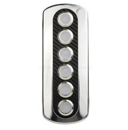 RELAXN PUSH BUTTON SWITCH PANELS - CARBON FIBRE VINYL WITH S/S BEZEL