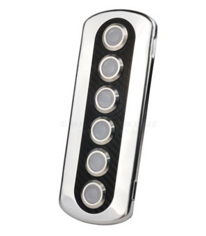 RELAXN PUSH BUTTON SWITCH PANELS - CARBON FIBRE VINYL WITH S/S BEZEL