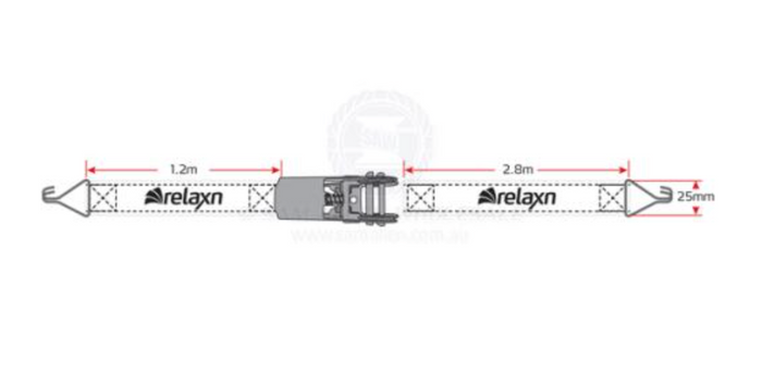 RELAXN RATCHET TIE DOWNS - CENTRE RATCHET- STAINLESS STEEL