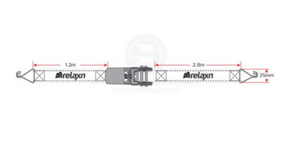 RELAXN RATCHET TIE DOWNS - CENTRE RATCHET- STAINLESS STEEL