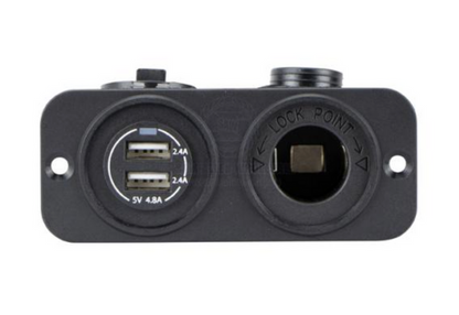 RELAXN SOCKET - DUAL PANEL - DUAL USB-A CHARGER & CIGARETTE LIGHTER