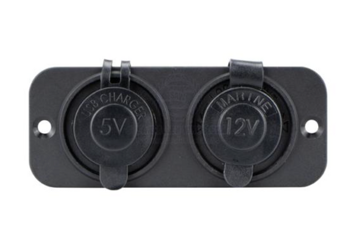 RELAXN SOCKET - DUAL PANEL - DUAL USB-A CHARGER & CIGARETTE LIGHTER