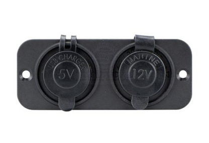RELAXN SOCKET - DUAL PANEL - DUAL USB-A CHARGER & CIGARETTE LIGHTER