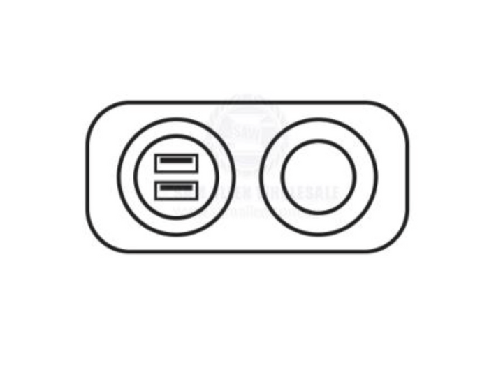 RELAXN SOCKET - DUAL PANEL - DUAL USB-A CHARGER & CIGARETTE LIGHTER