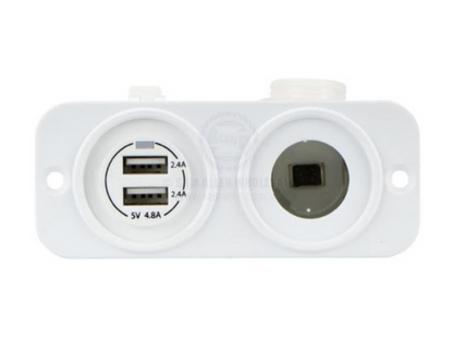 RELAXN SOCKET - DUAL PANEL - DUAL USB-A CHARGER & CIGARETTE LIGHTER