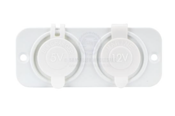 RELAXN SOCKET - DUAL PANEL - DUAL USB-A CHARGER & CIGARETTE LIGHTER