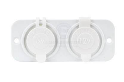 RELAXN SOCKET - DUAL PANEL - DUAL USB-A CHARGER & CIGARETTE LIGHTER