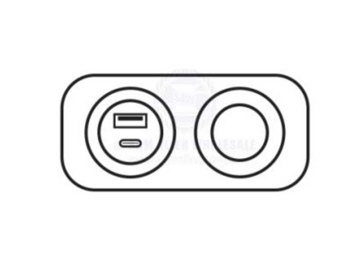 RELAXN SOCKET - DUAL PANEL - DUAL USB-A / USB-C CHARGER & CIGARETTE LIGHTER