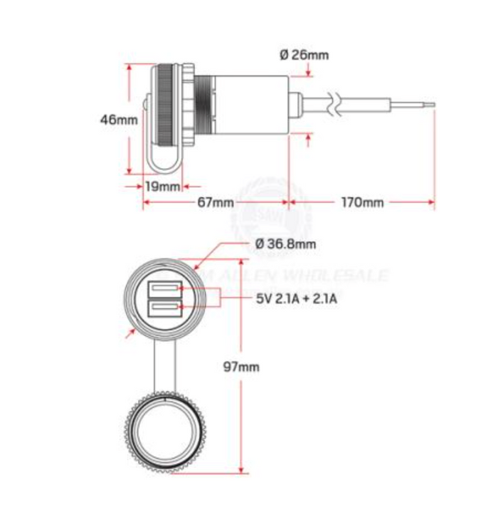 RELAXN SOCKET - DUAL USB-A CHARGER - Bosuns Boat