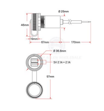 RELAXN SOCKET - DUAL USB-A CHARGER - Bosuns Boat