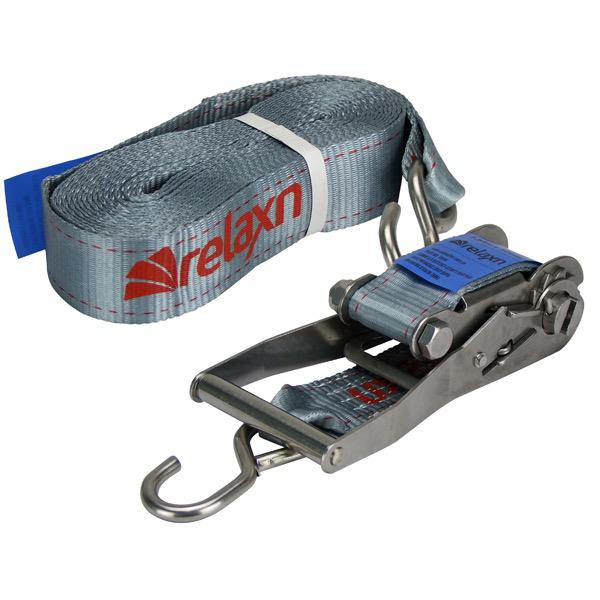 Relaxn S/S Heavy-Duty 'S' Hook to 'S' Hook Grey Ratchet Tie Down