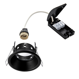 Saxby 80248 Speculo Anti-Glare LED Downlight IP65 50W  Matt Black Finish, Waterproof & Energy Efficient