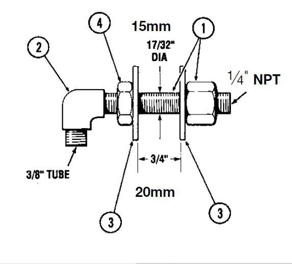 SeaStar Brass Bulkhead Fitting Kit 3/8" Tube