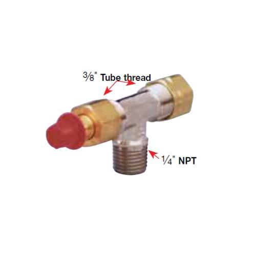 SeaStar Horizontal Bleeder Tee - Brass - 1/4" NPT to 3/8" Tube