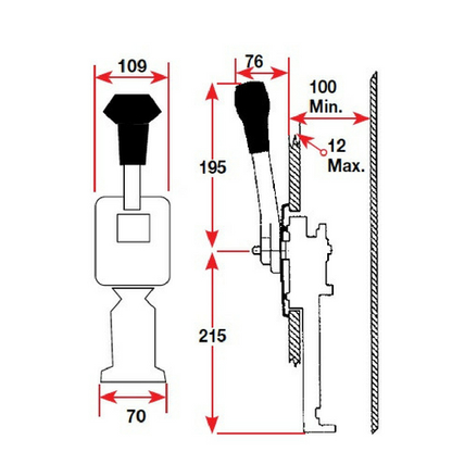 SeaStar Side Mount Control - B700SS - Side mount control - Bosuns Boat