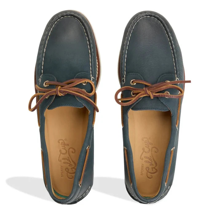 Sperry Men's Authentic Gold Cup Original 2 Eye Leather Wide Grainy Navy