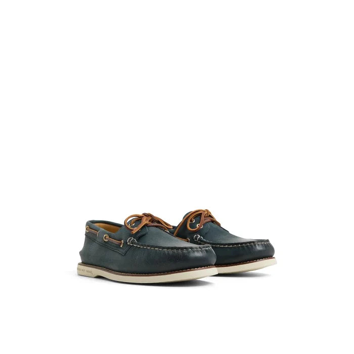 Sperry Men's Authentic Gold Cup Original 2 Eye Leather Wide Grainy Navy