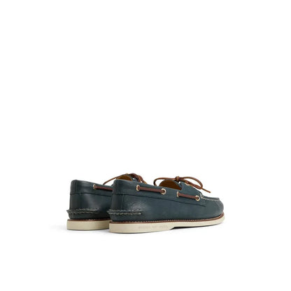 Sperry Men's Authentic Gold Cup Original 2 Eye Leather Wide Grainy Navy