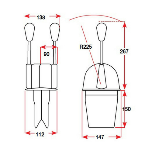 Top Mount Control - NB Series - Bosuns Boat