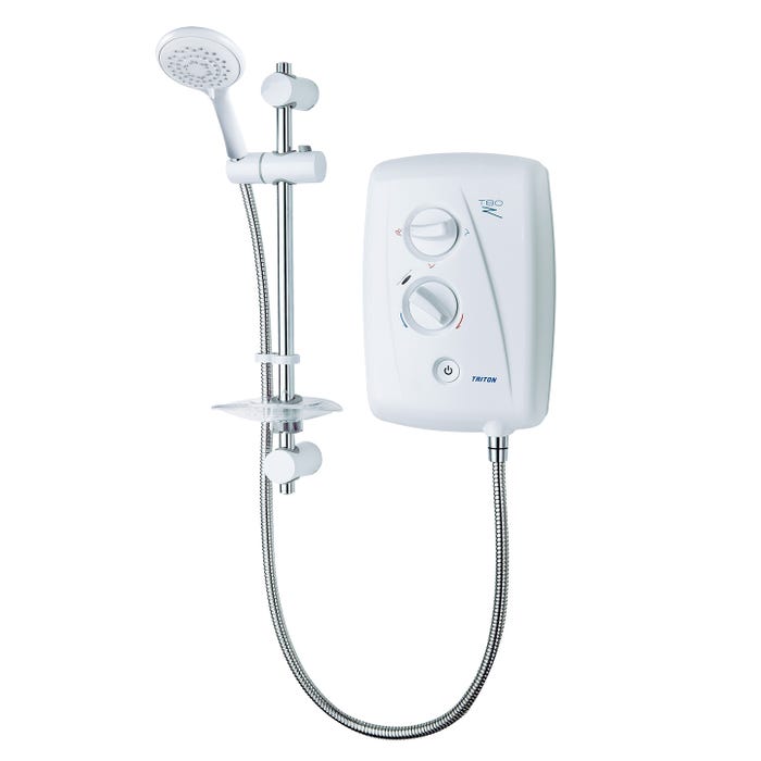 Triton SP8009Z T80Z 9.5kW Fast-Fit Electric Shower w/ 5 Spray Patterns in White & Chrome