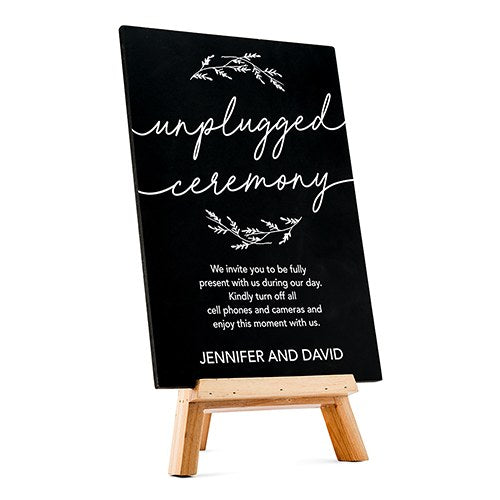 Unplugged Ceremony Personalized Wedding Chalkboard Sign