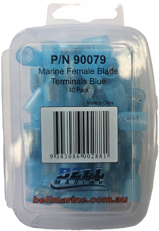 Viper Marine Glue Lined Female Blade Terminal Blue - 4mm - 40 Pack