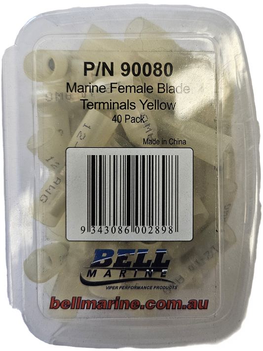 Viper Marine Glue Lined Female Blade Terminal Yellow - 6-8mm - 40 Pack