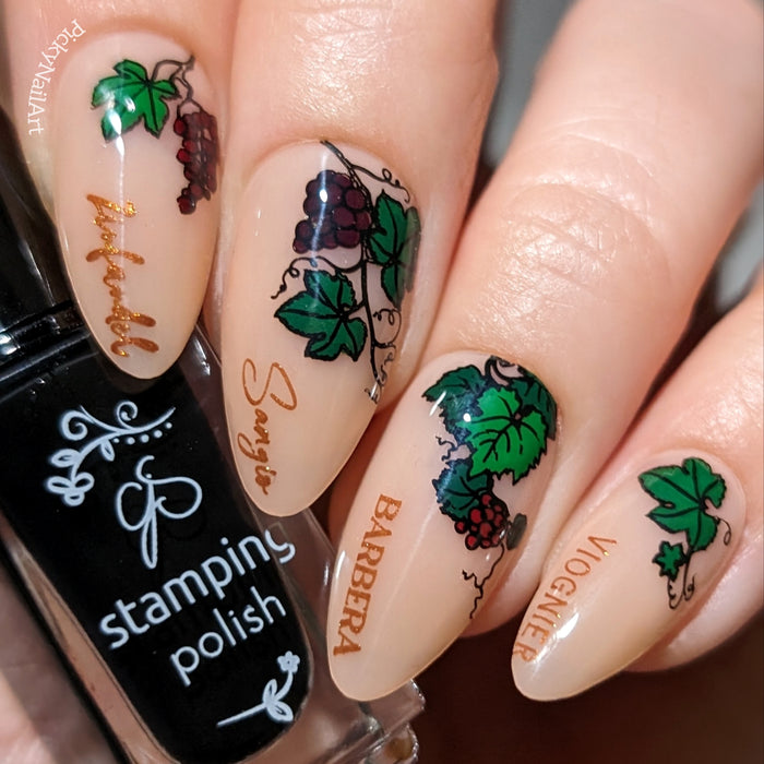 What's in your Glass (CjSLC-102) Etched Nail Art Stamping Plate