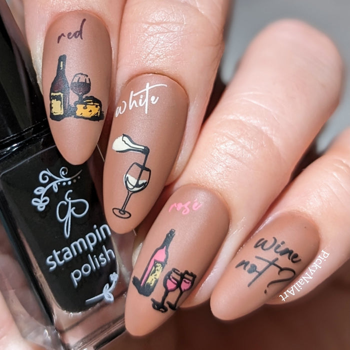 What's in your Glass (CjSLC-102) Etched Nail Art Stamping Plate