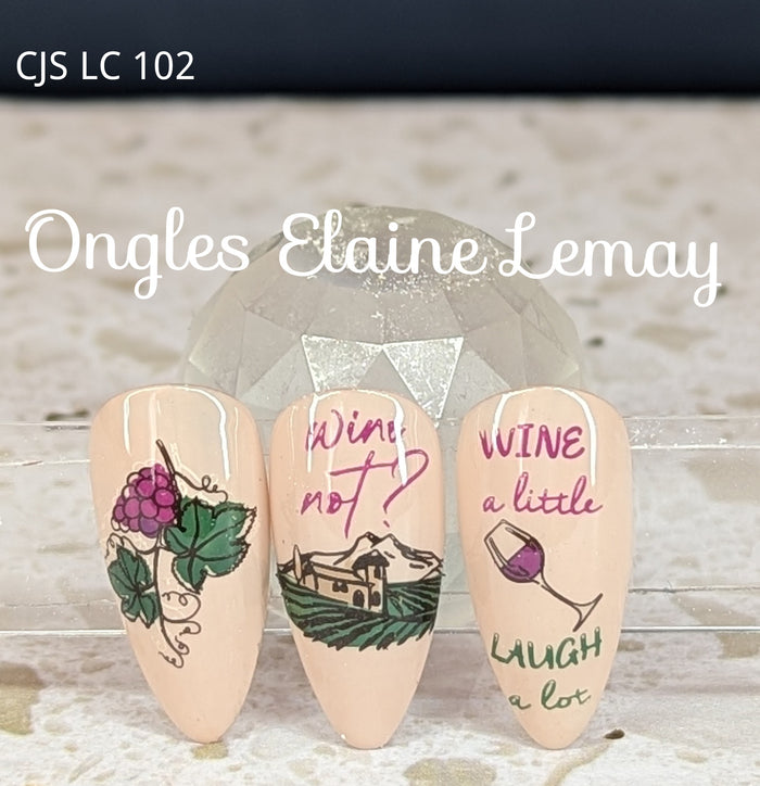 What's in your Glass (CjSLC-102) Etched Nail Art Stamping Plate